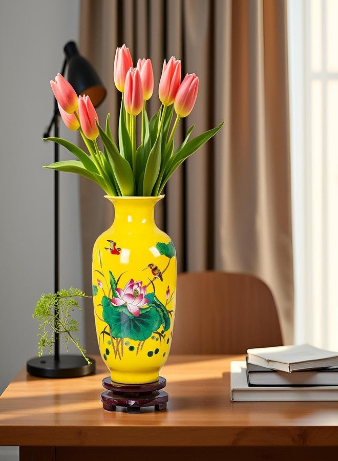 MTME Porcelain Figurines, Jingdezhen Colorful Decorative Flower vase, Home Decor, Wedding Gifts, Aesthetic Sculpture Home décor (Lotus Y) - Image 4